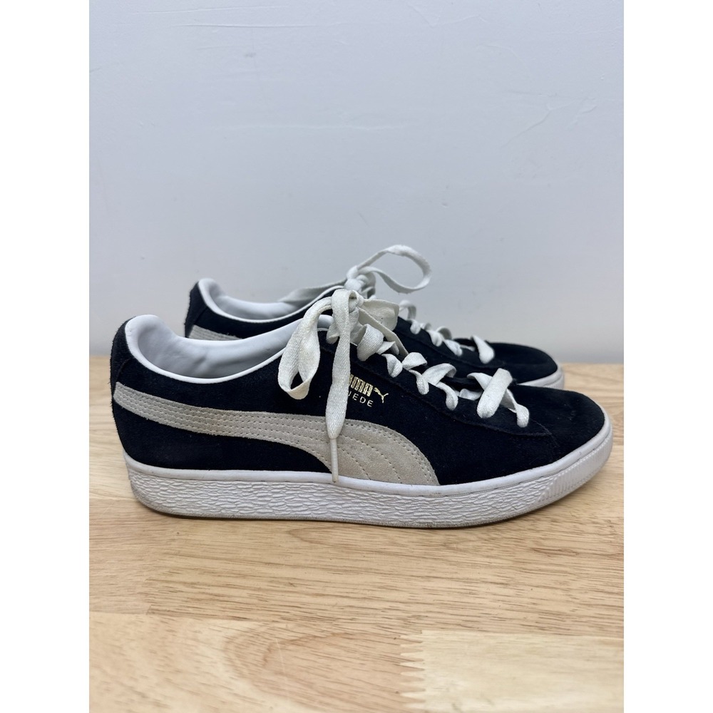 Puma Suede Classic XXI Shoes Black White Lace Up Women's Size 8 #17